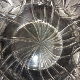 Ваза салатник стеклянная, под хрусталь, "Медуза", диаметр 22 см, СССР  . Картинка 10